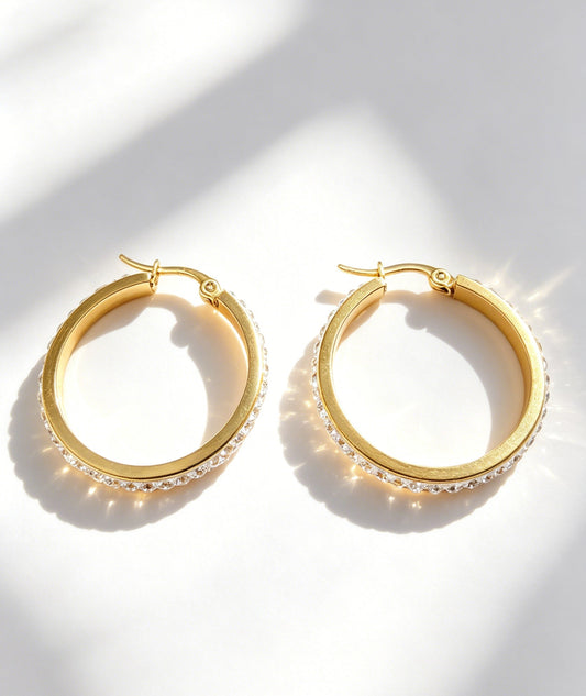 SingleRow Of Zircon Waterproof Earrings