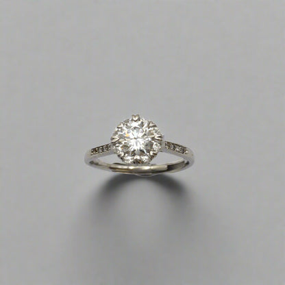 Diamond ring on a white background