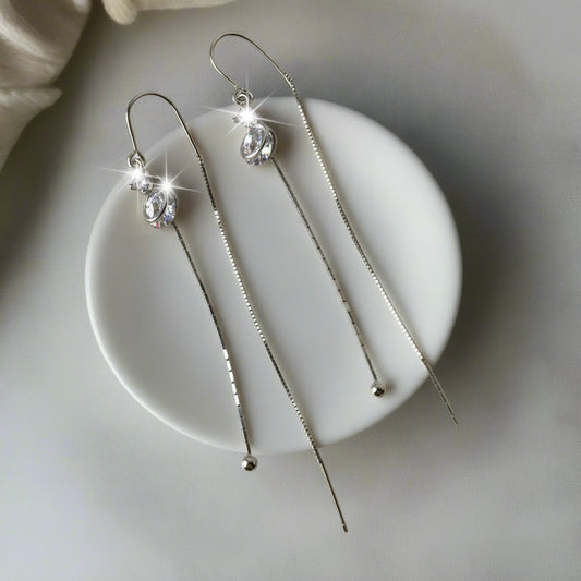 Sterling Silver Pull Through Sui Dhaga Earrings