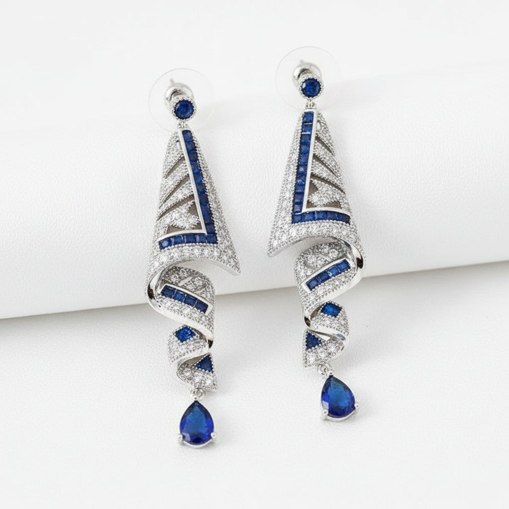 Hand Craft Dangle Retro Satin Earrings