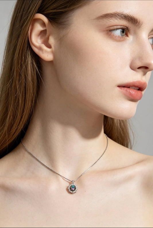 Sterling Silver Colored Zircon Necklace