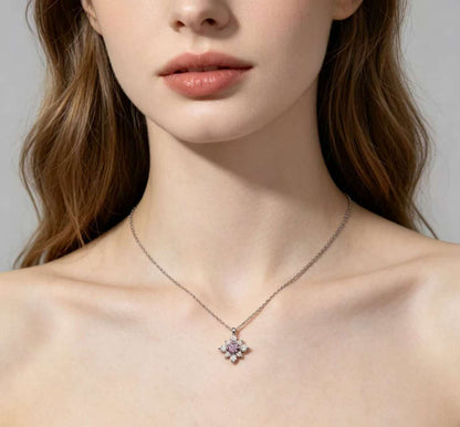Sterling Silver Purple Cubic Zirconia Necklace