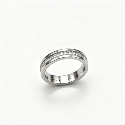 Sterling Silver Single-Row Zircon Ring