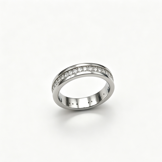 Sterling Silver Single-Row Zircon Ring