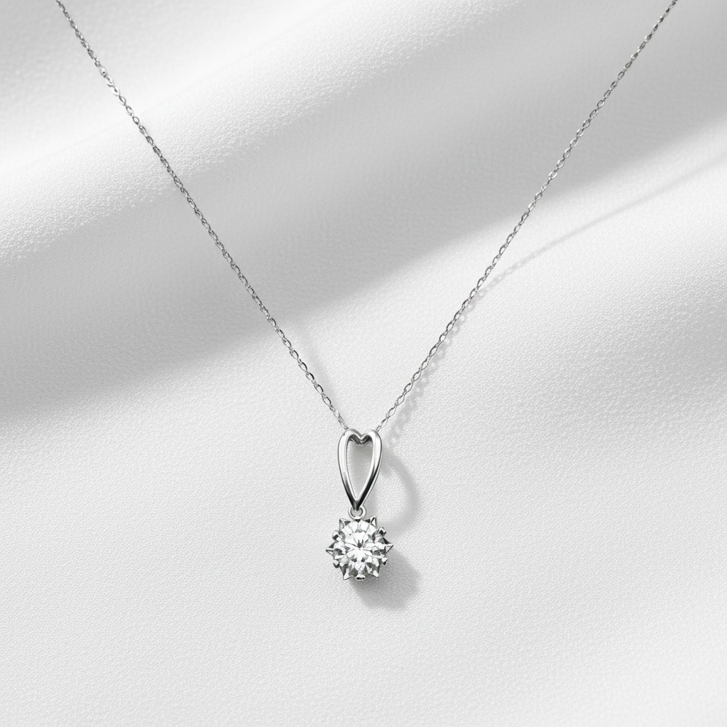 Sterling Silver SunFlower Cubic Zirconia Necklace