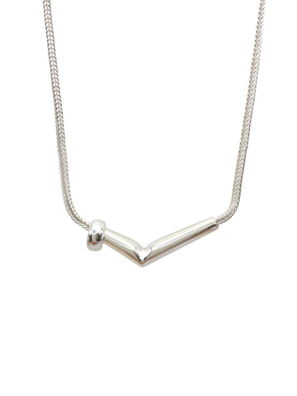 Sterling Silver V-shaped pendant Necklace
