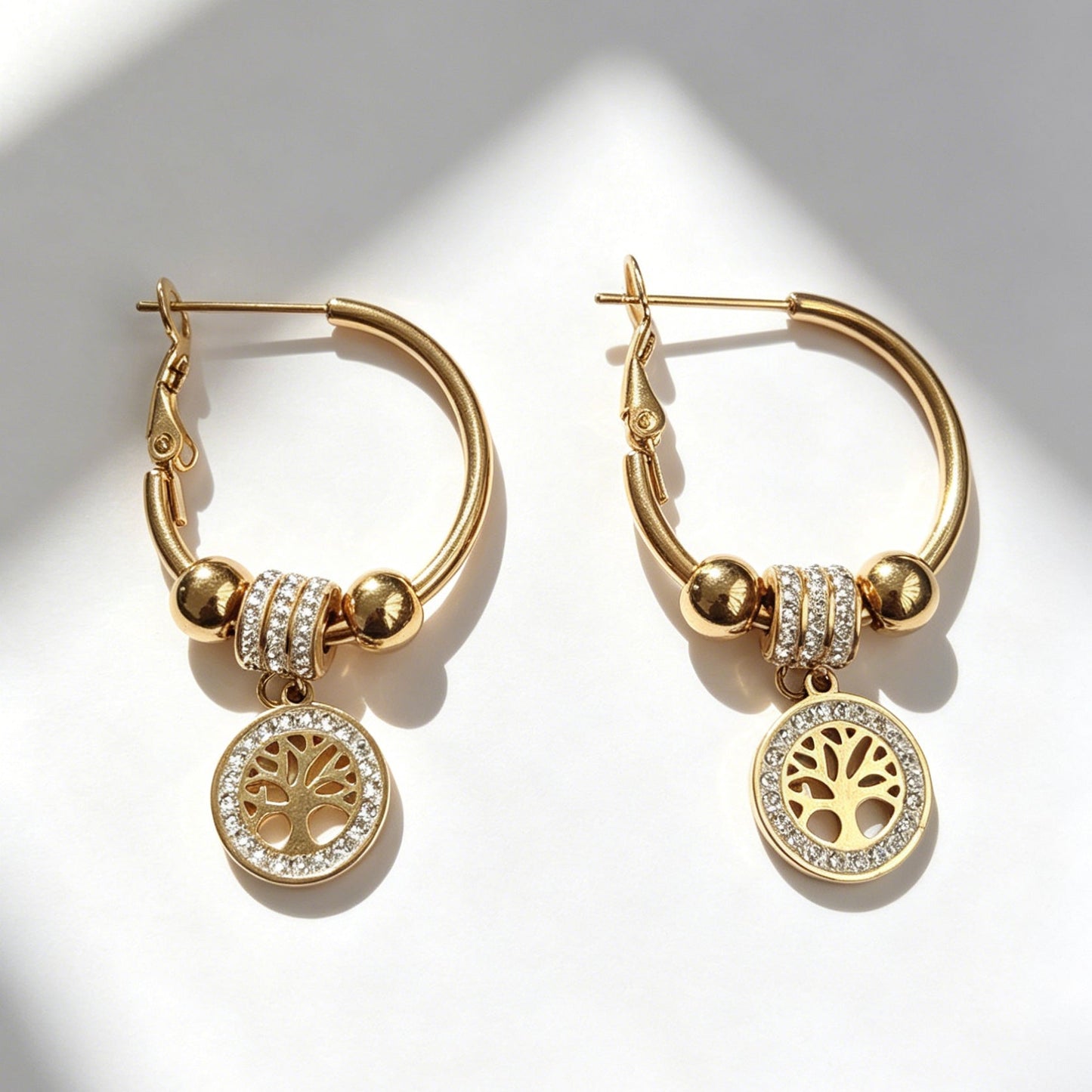 Tree of Life Zircon Waterproof Earrings
