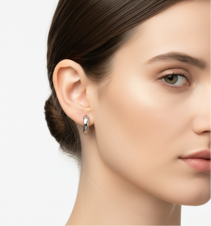 Polished Silver Circular Waterproof Earrings