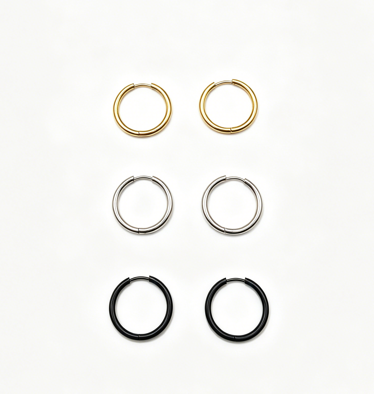 Basic Silver Round Waterproof Earrings