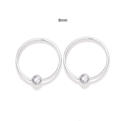 Sterling Silver Ball Closure Ring Earrings