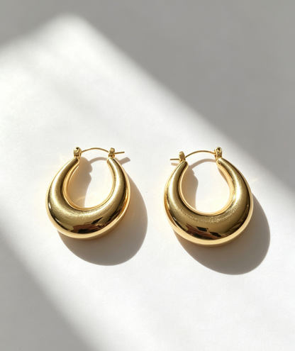 Retro Teardrop-Shaped Hoop Waterproof Earrings