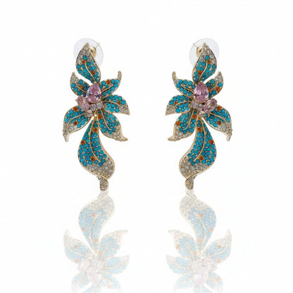 Hand Craft ornate floral drop earrings