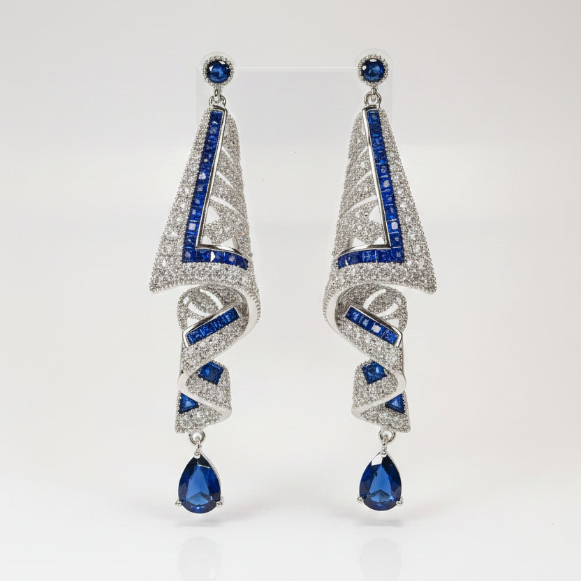 Hand Craft Dangle Retro Satin Earrings
