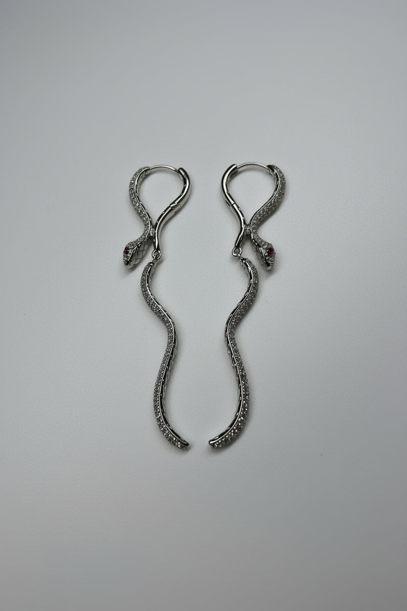 Hand Craft winding snakes drop earrings