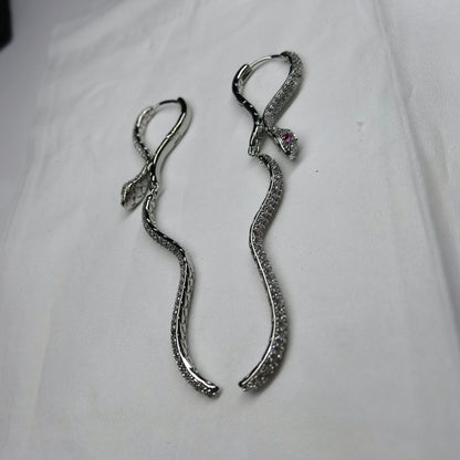 Hand Craft winding snakes drop earrings