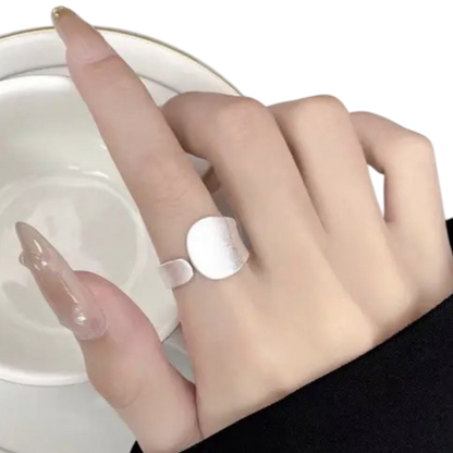 Sterling Silver Wide Band Adjustable Ring