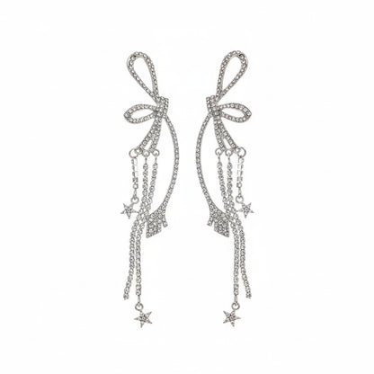 Hand Craft bow-shaped drop earrings