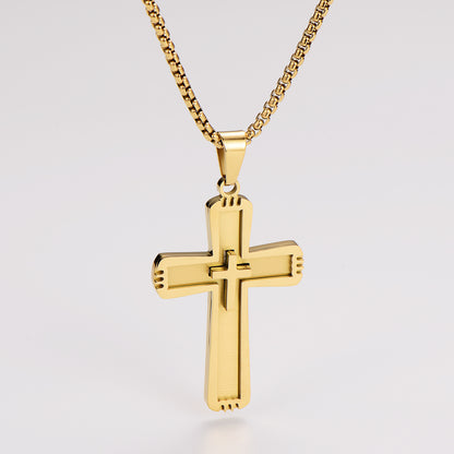 Stainless Steel Cross Pendant Necklace