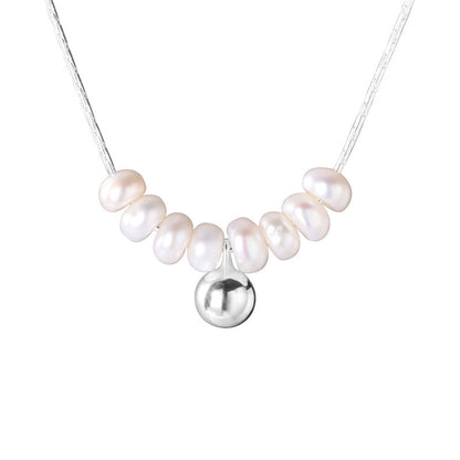 Sterling Silver Pearl Cluster Pendant Necklace