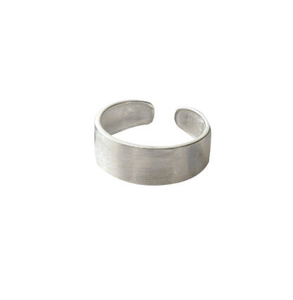 Sterling Silver Antiqued Plain Adjustable Ring