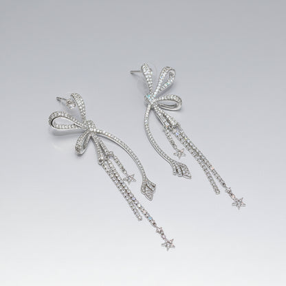 Hand Craft bow-shaped drop earrings