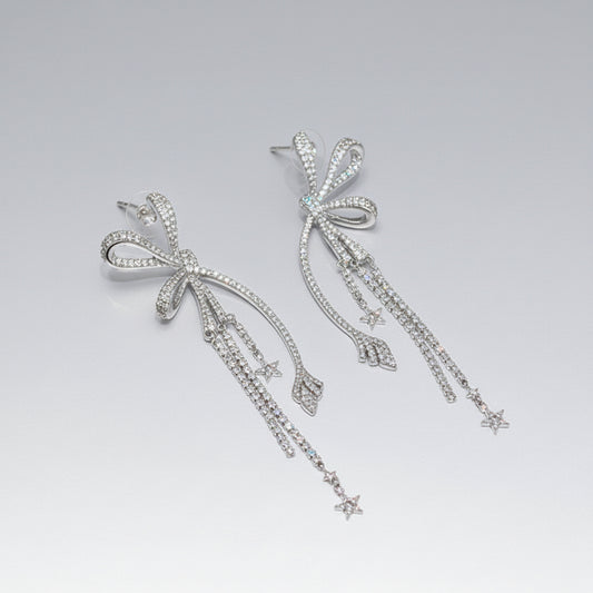 Hand Craft bow-shaped drop earrings