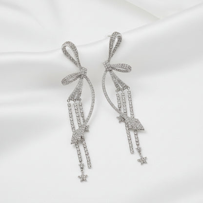 Hand Craft bow-shaped drop earrings