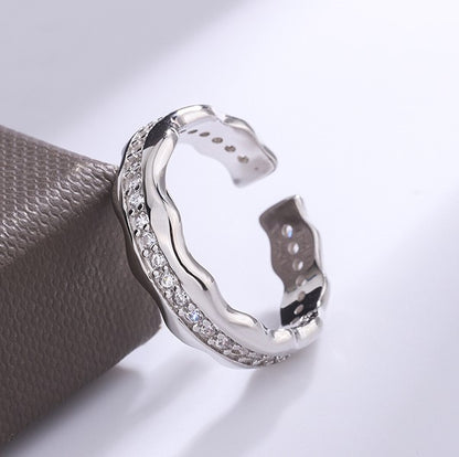 Sterling Silver River Adjustable Ring