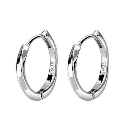 Sterling Silver Twist Design Hoop Earrings