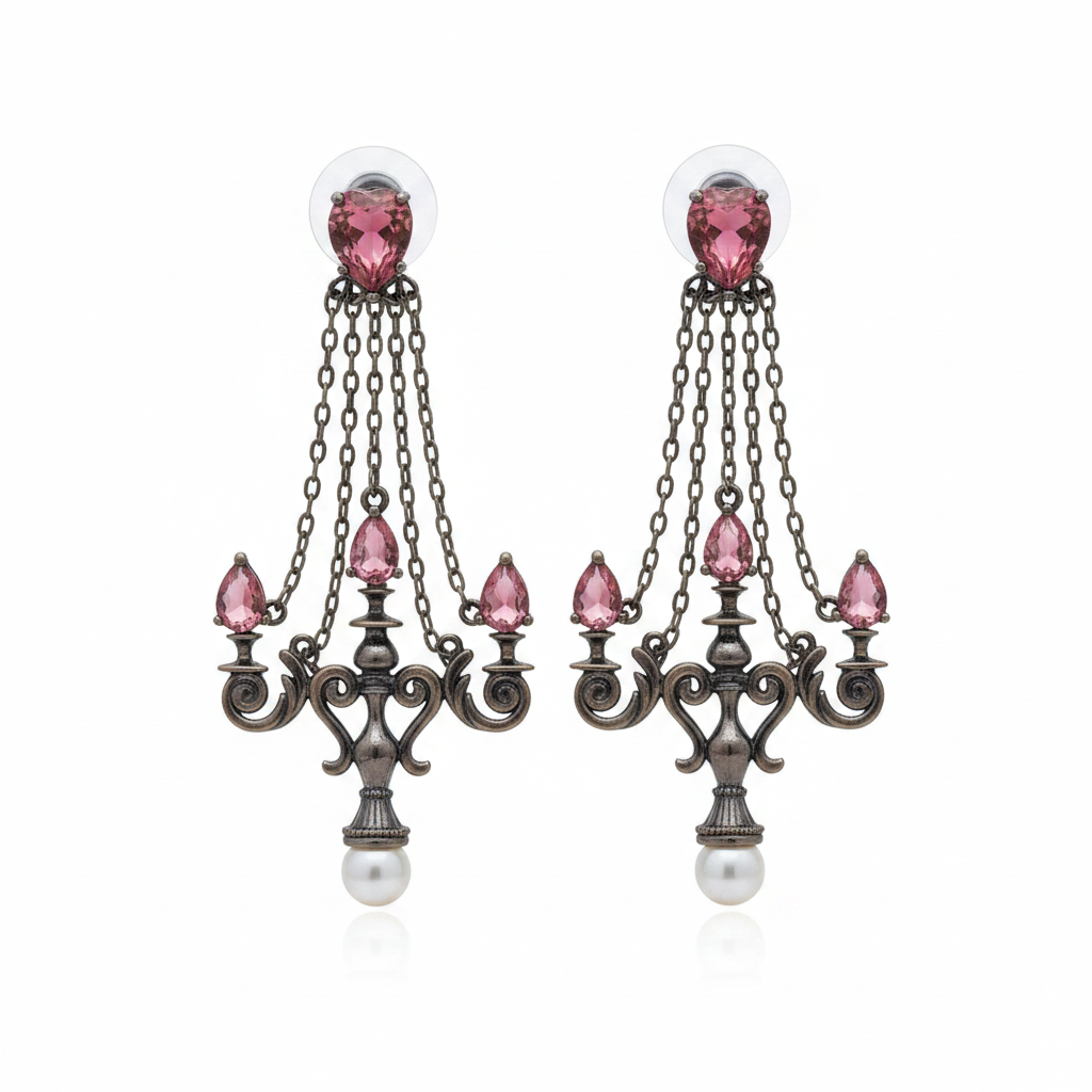 Hand Craft Victorian-style gothic chandelier earrings