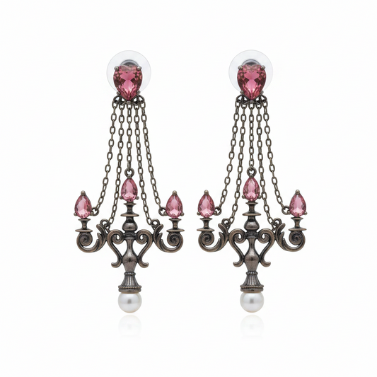 Hand Craft Victorian-style gothic chandelier earrings