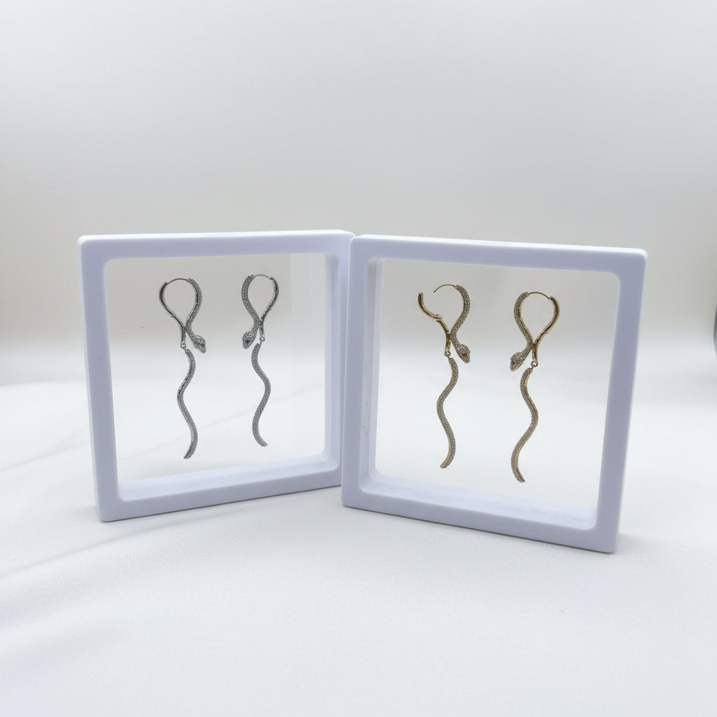 Hand Craft winding snakes drop earrings