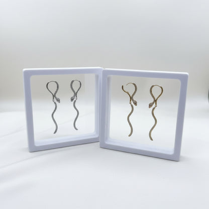 Hand Craft winding snakes drop earrings