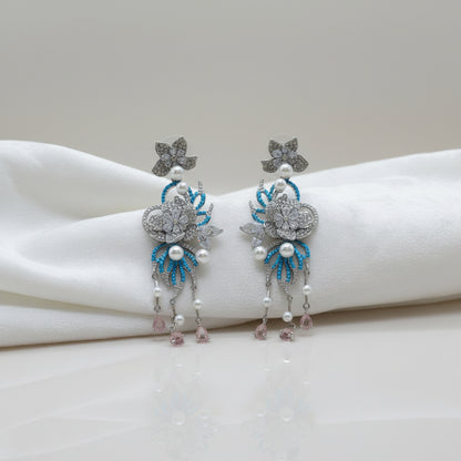 Hand Craft Vintage Floral Chandelier Drop Earrings