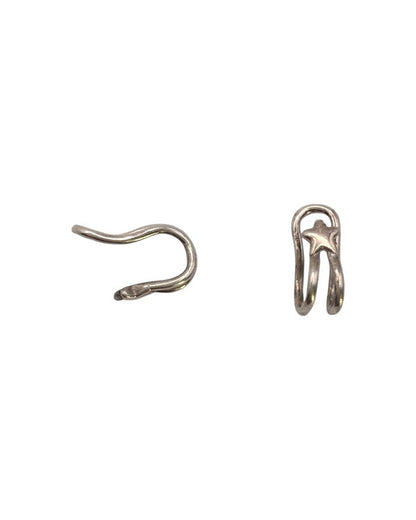 Two silver earring hooks 