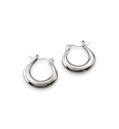 Sterling Silver Chunky Hoop Silver Earrings